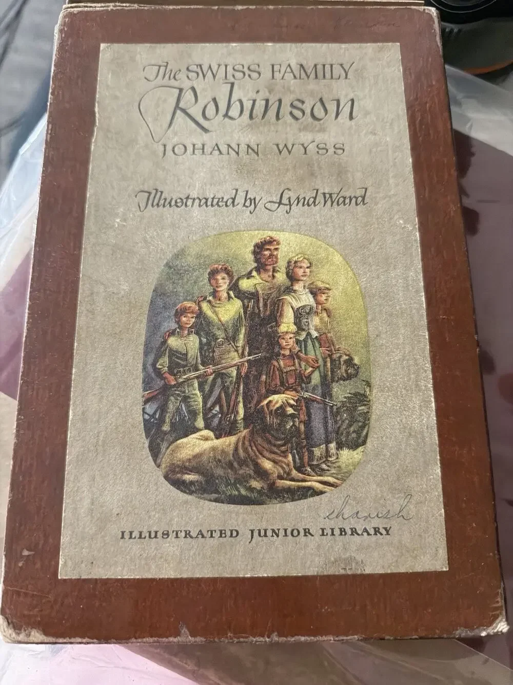 The Swiss Family Robinson by Johann Wyss (1949) Illustrated, Slipcover, vintage